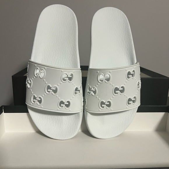Gucci Shoes Gucci Pool Slides White As 8 Poshmark
